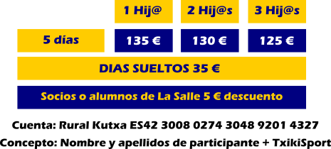 Precios TxiiSport Iraila 2025